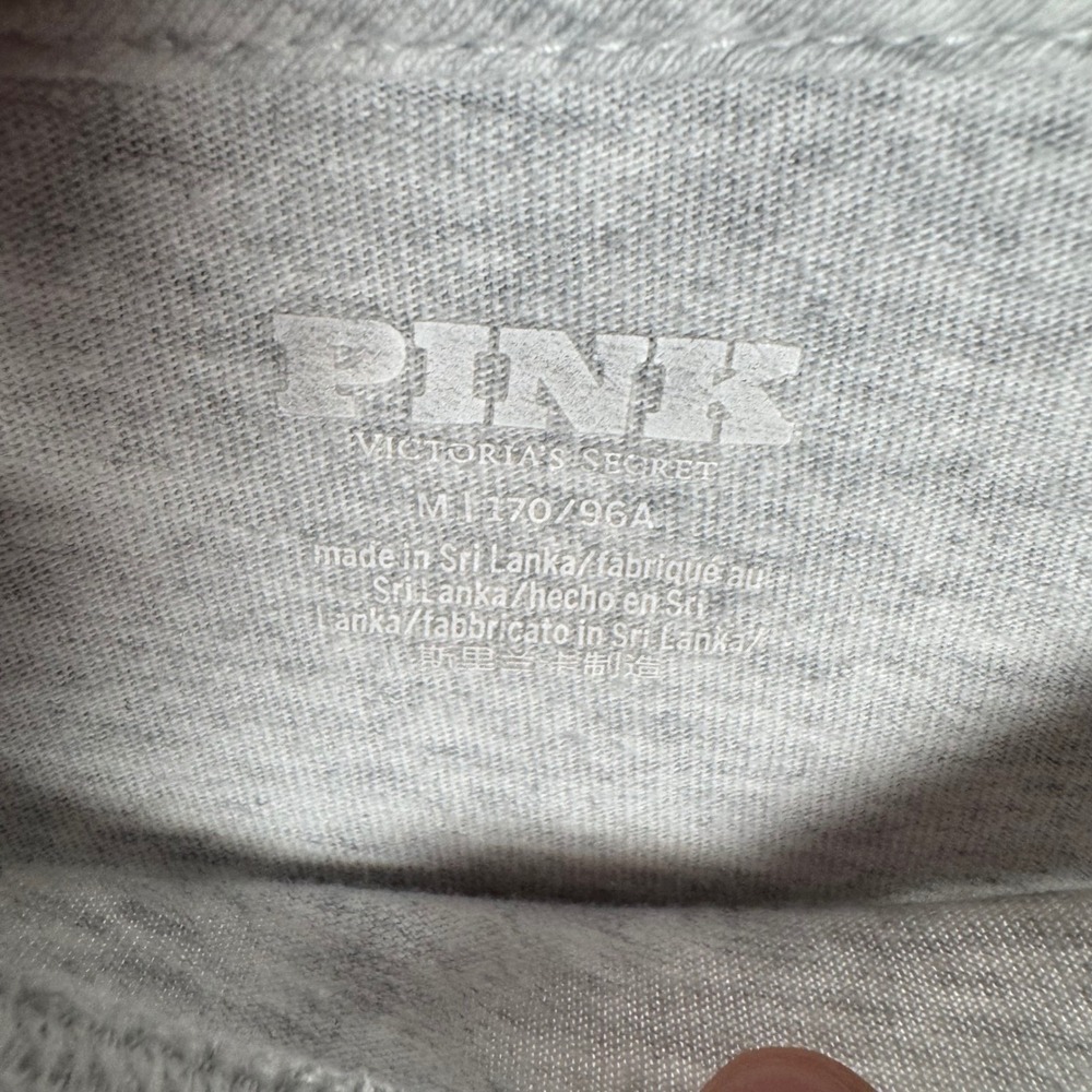 PINK Victoria Secret T Shirt Medium M Loungewear Basic Top Long Sleeve Logo - Picture 4 of 9